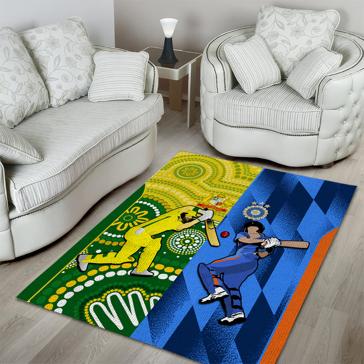 Australia And India Cricket Area Rug 2023 World Cup Final Together - Vibe Hoodie Shop