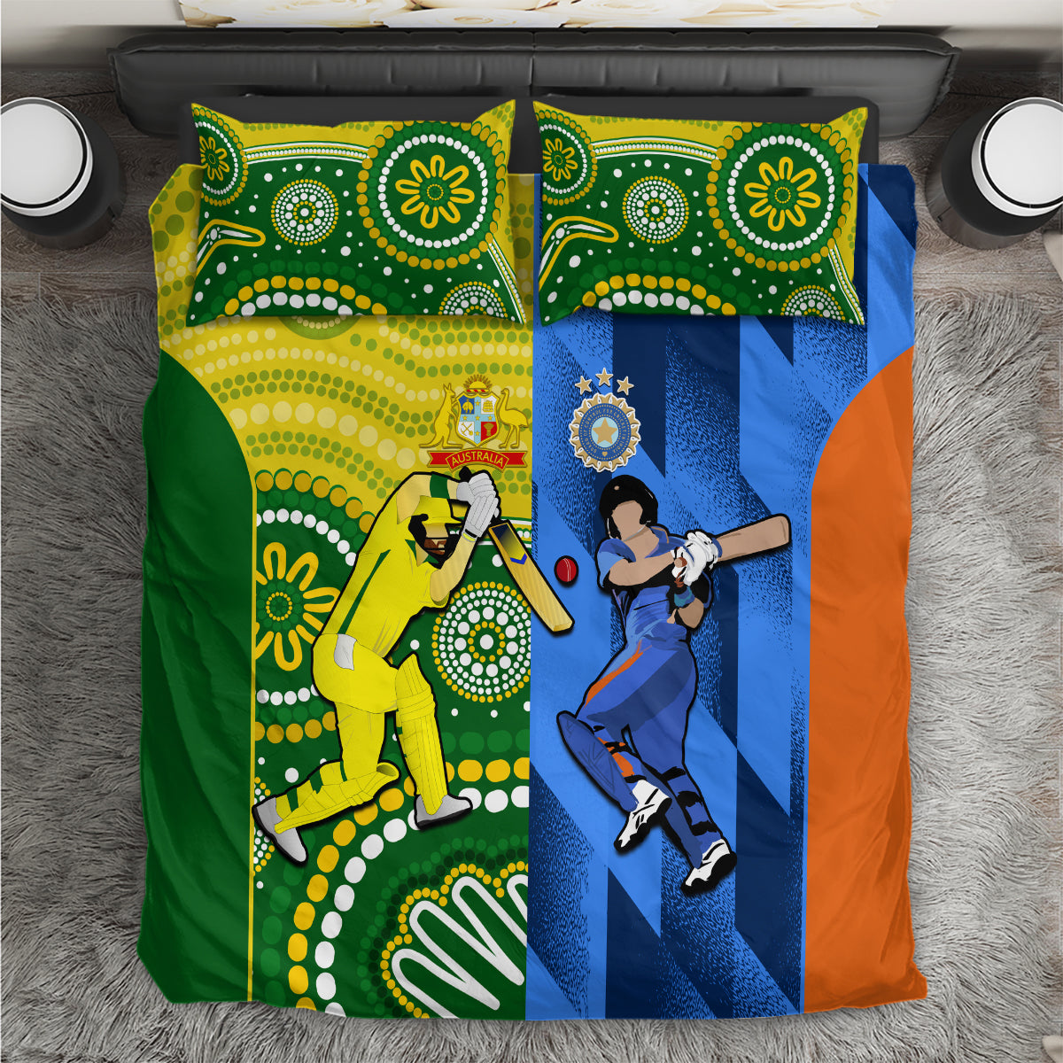 Australia And India Cricket Bedding Set 2023 World Cup Final Together - Vibe Hoodie Shop