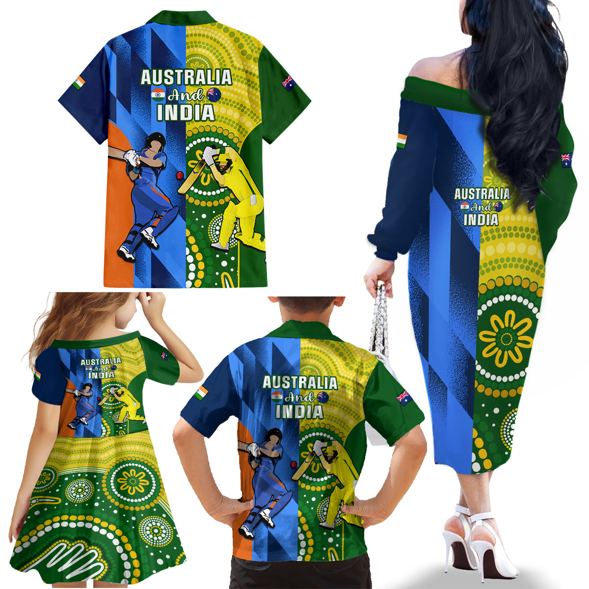 australia-and-india-cricket-family-matching-off-shoulder-long-sleeve-dress-and-hawaiian-shirt-2023-world-cup-final-together