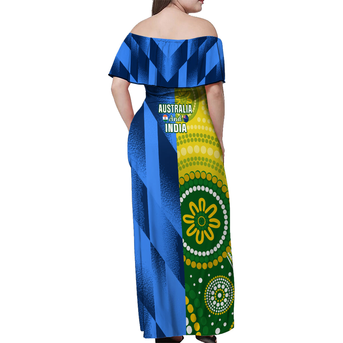 australia-and-india-cricket-family-matching-off-shoulder-maxi-dress-and-hawaiian-shirt-2023-world-cup-final-together