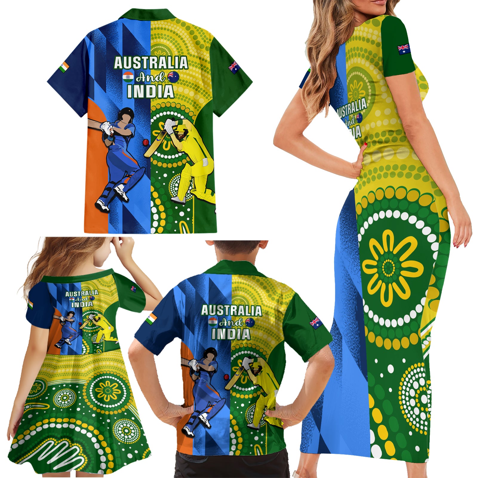 australia-and-india-cricket-family-matching-short-sleeve-bodycon-dress-and-hawaiian-shirt-2023-world-cup-final-together