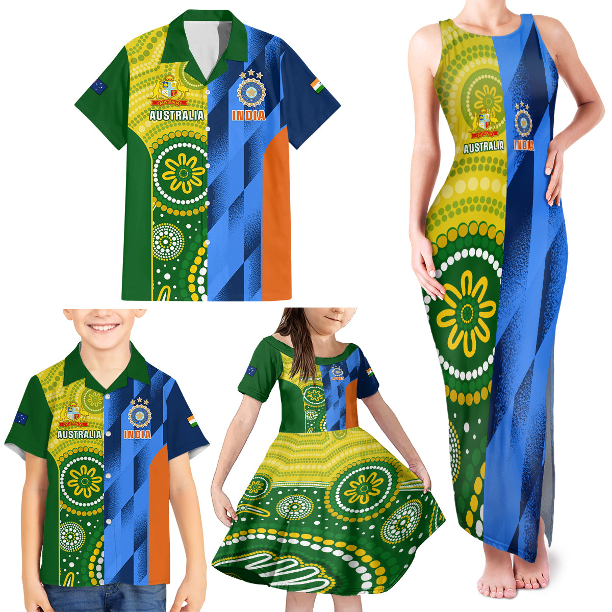 australia-and-india-cricket-family-matching-tank-maxi-dress-and-hawaiian-shirt-2023-world-cup-final-together