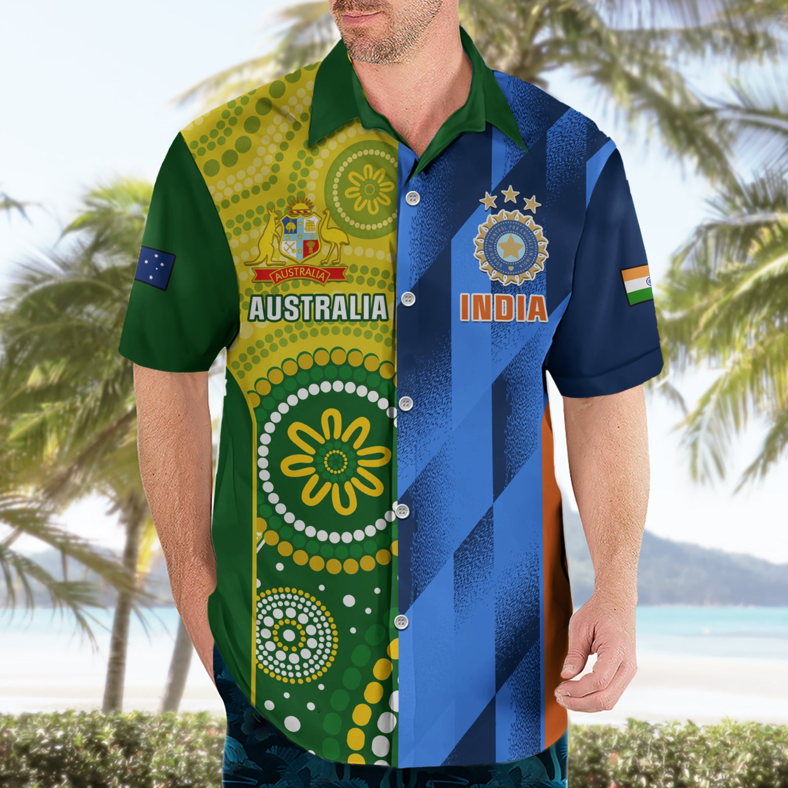 Australia And India Cricket Hawaiian Shirt 2023 World Cup Final Together - Vibe Hoodie Shop