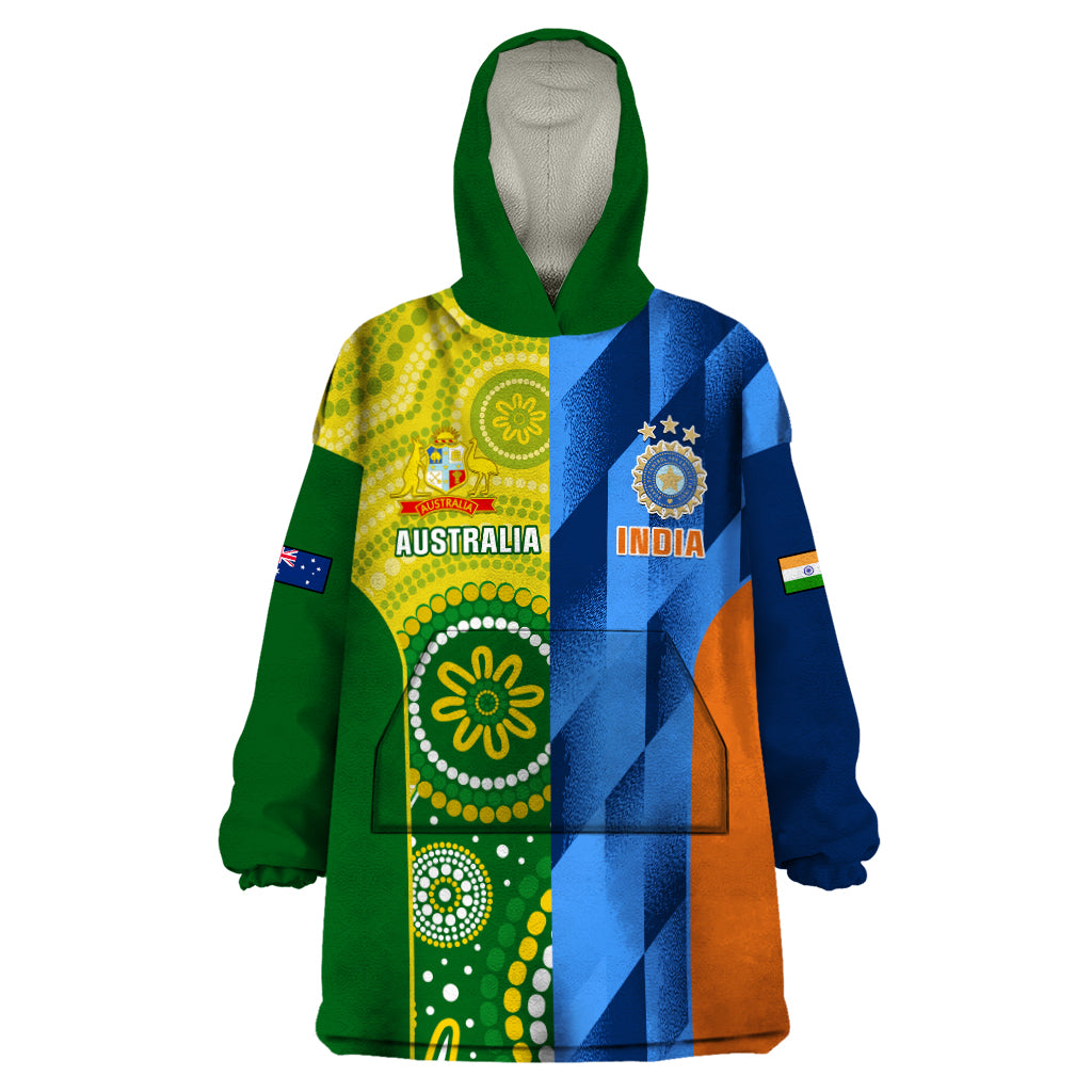 Australia And India Cricket Wearable Blanket Hoodie 2023 World Cup Final Together - Vibe Hoodie Shop