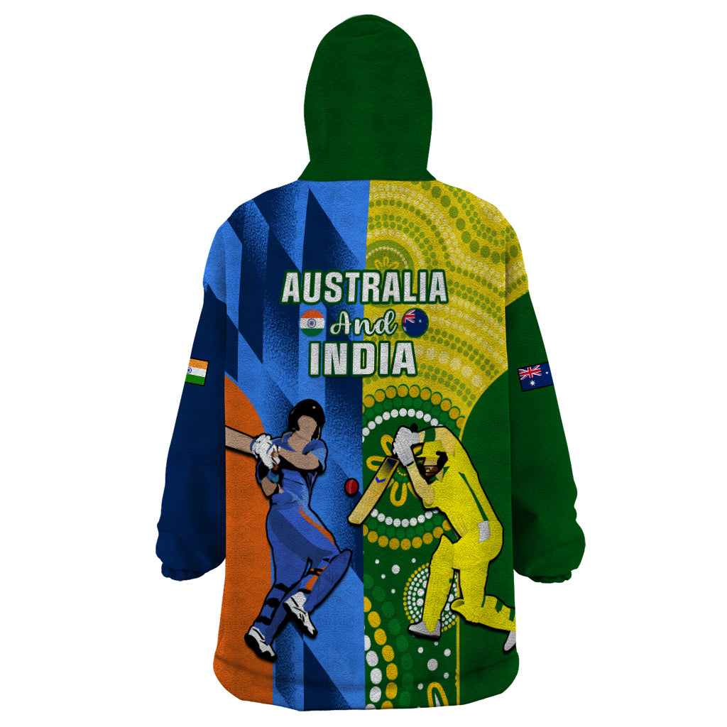 Australia And India Cricket Wearable Blanket Hoodie 2023 World Cup Final Together - Vibe Hoodie Shop