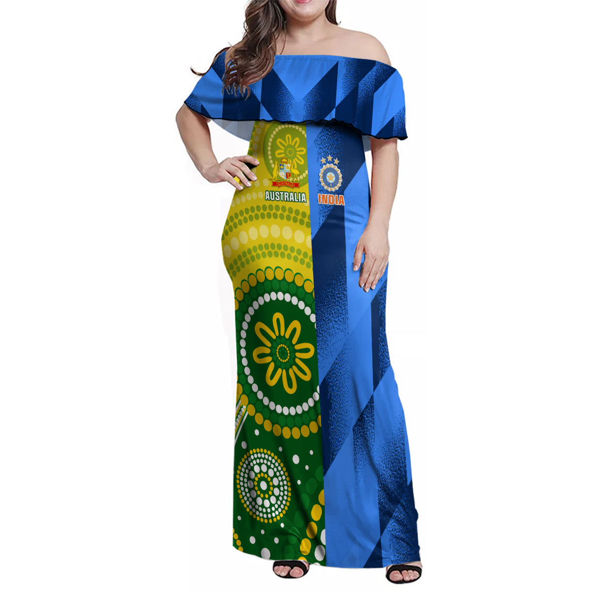 custom-australia-and-india-cricket-family-matching-off-shoulder-maxi-dress-and-hawaiian-shirt-2023-world-cup-final-together