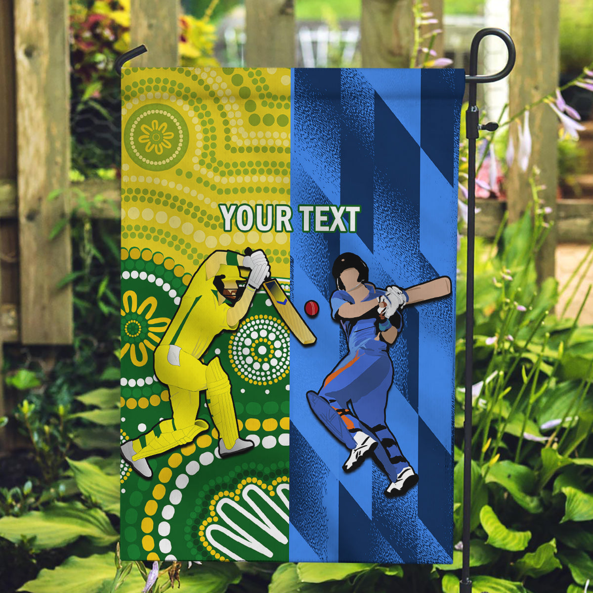 Custom Australia And India Cricket Garden Flag 2023 World Cup Final Together - Vibe Hoodie Shop