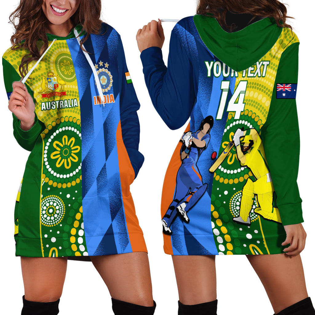 Custom Australia And India Cricket Hoodie Dress 2023 World Cup Final Together - Vibe Hoodie Shop