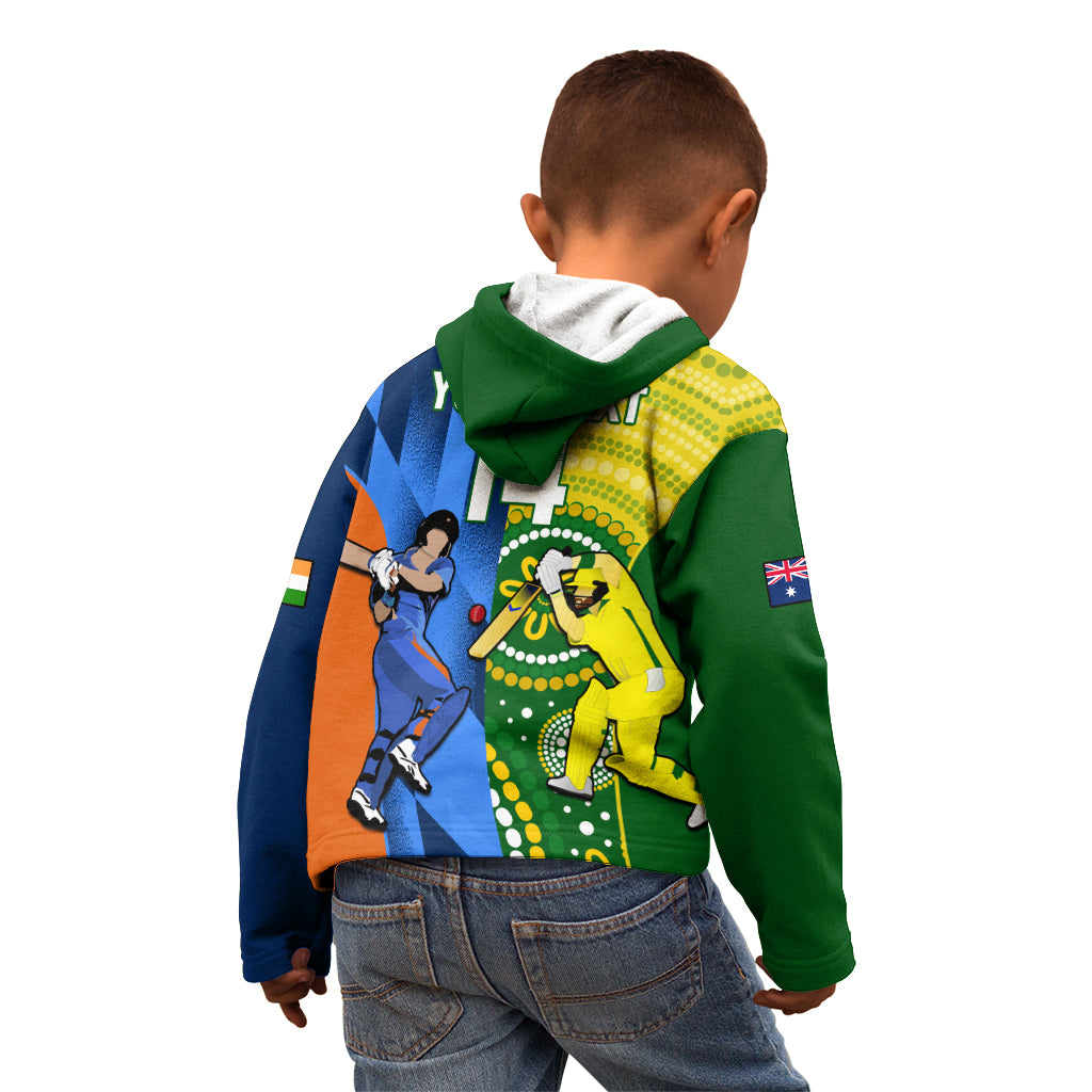 Custom Australia And India Cricket Kid Hoodie 2023 World Cup Final Together - Vibe Hoodie Shop