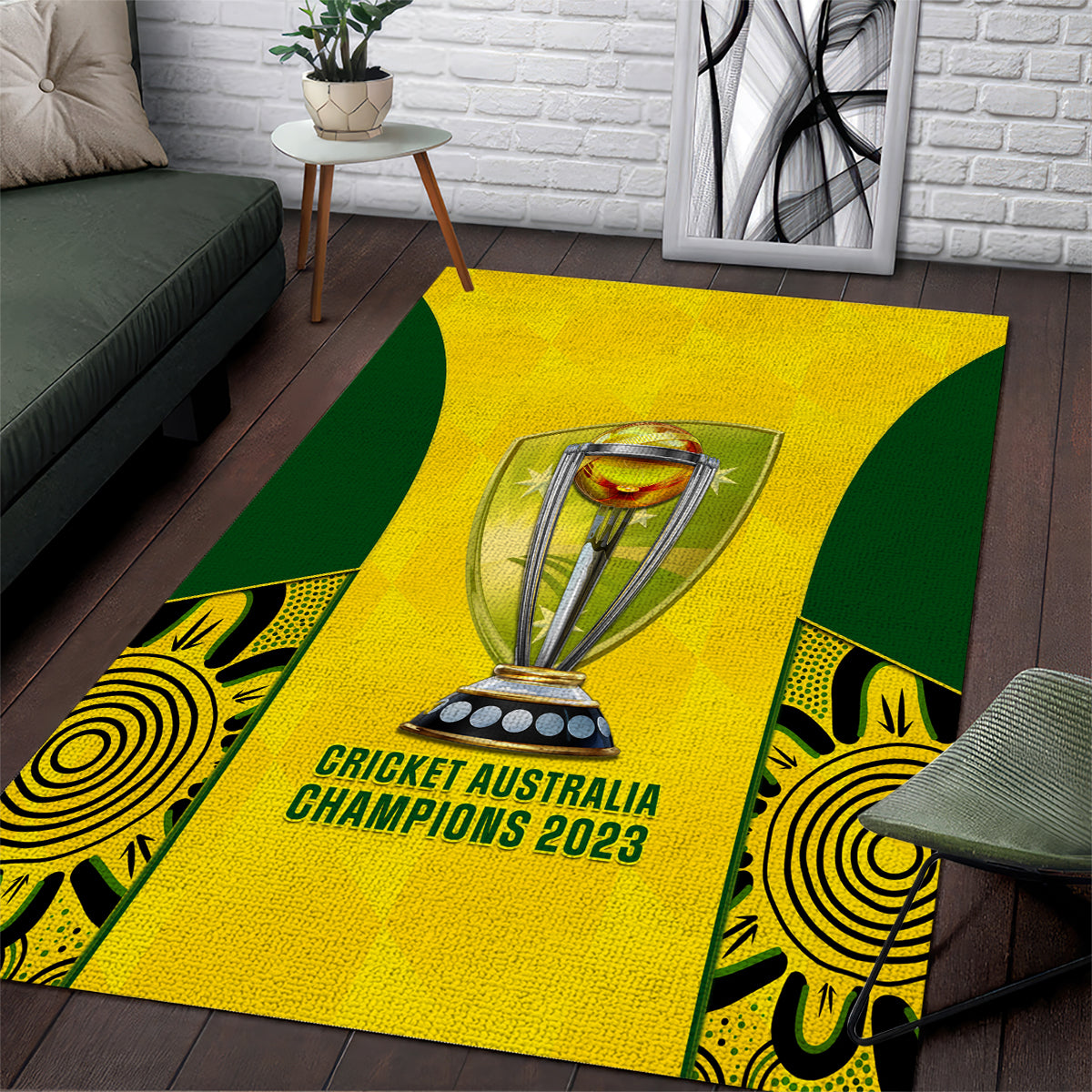 Australia Cricket Area Rug World Cup Go Champions 2023 Indigenous - Vibe Hoodie Shop