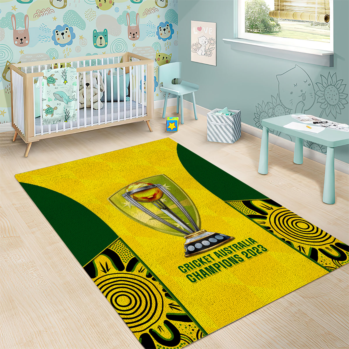 Australia Cricket Area Rug World Cup Go Champions 2023 Indigenous - Vibe Hoodie Shop