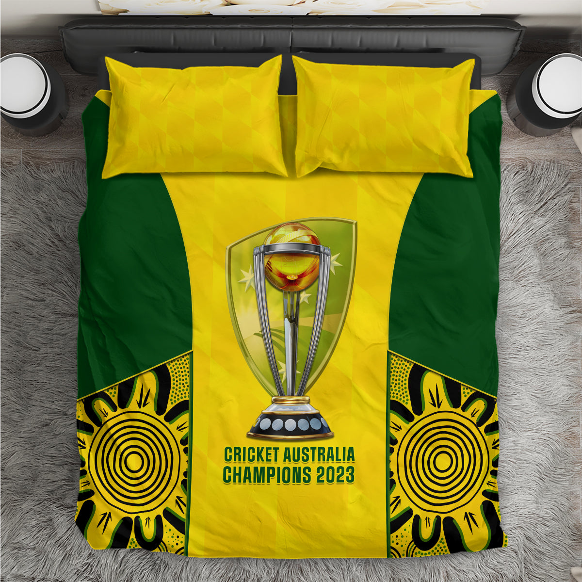 Australia Cricket Bedding Set World Cup Go Champions 2023 Indigenous - Vibe Hoodie Shop