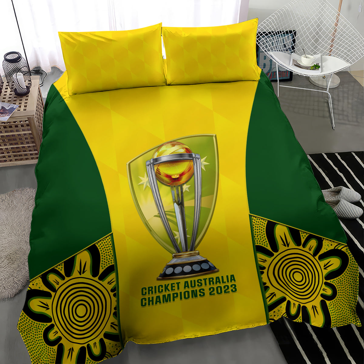 Australia Cricket Bedding Set World Cup Go Champions 2023 Indigenous - Vibe Hoodie Shop