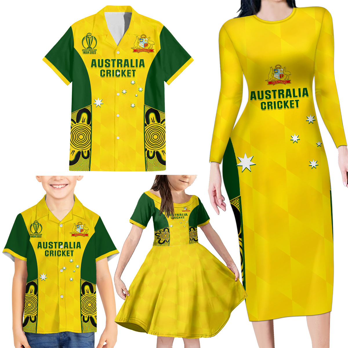 australia-cricket-family-matching-long-sleeve-bodycon-dress-and-hawaiian-shirt-world-cup-go-champions-2023-indigenous