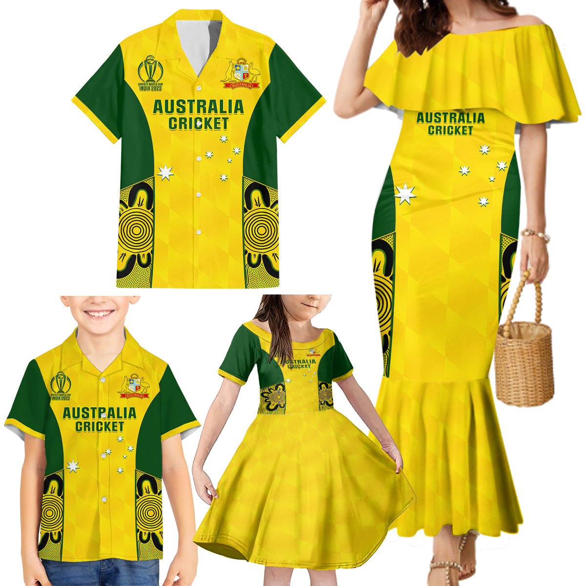 australia-cricket-family-matching-mermaid-dress-and-hawaiian-shirt-world-cup-go-champions-2023-indigenous