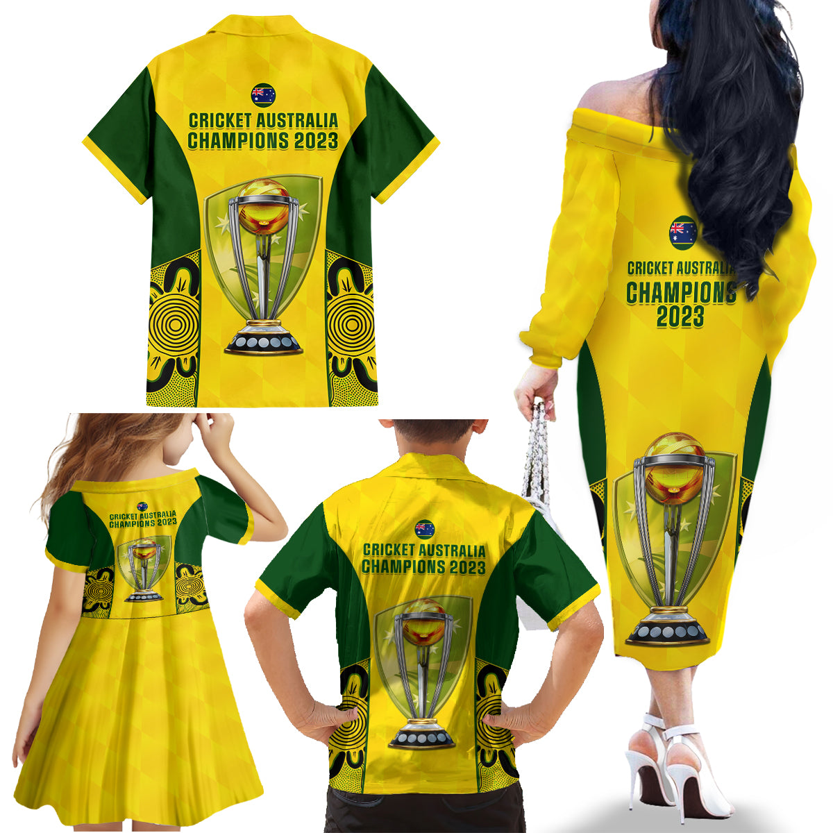 australia-cricket-family-matching-off-shoulder-long-sleeve-dress-and-hawaiian-shirt-world-cup-go-champions-2023-indigenous