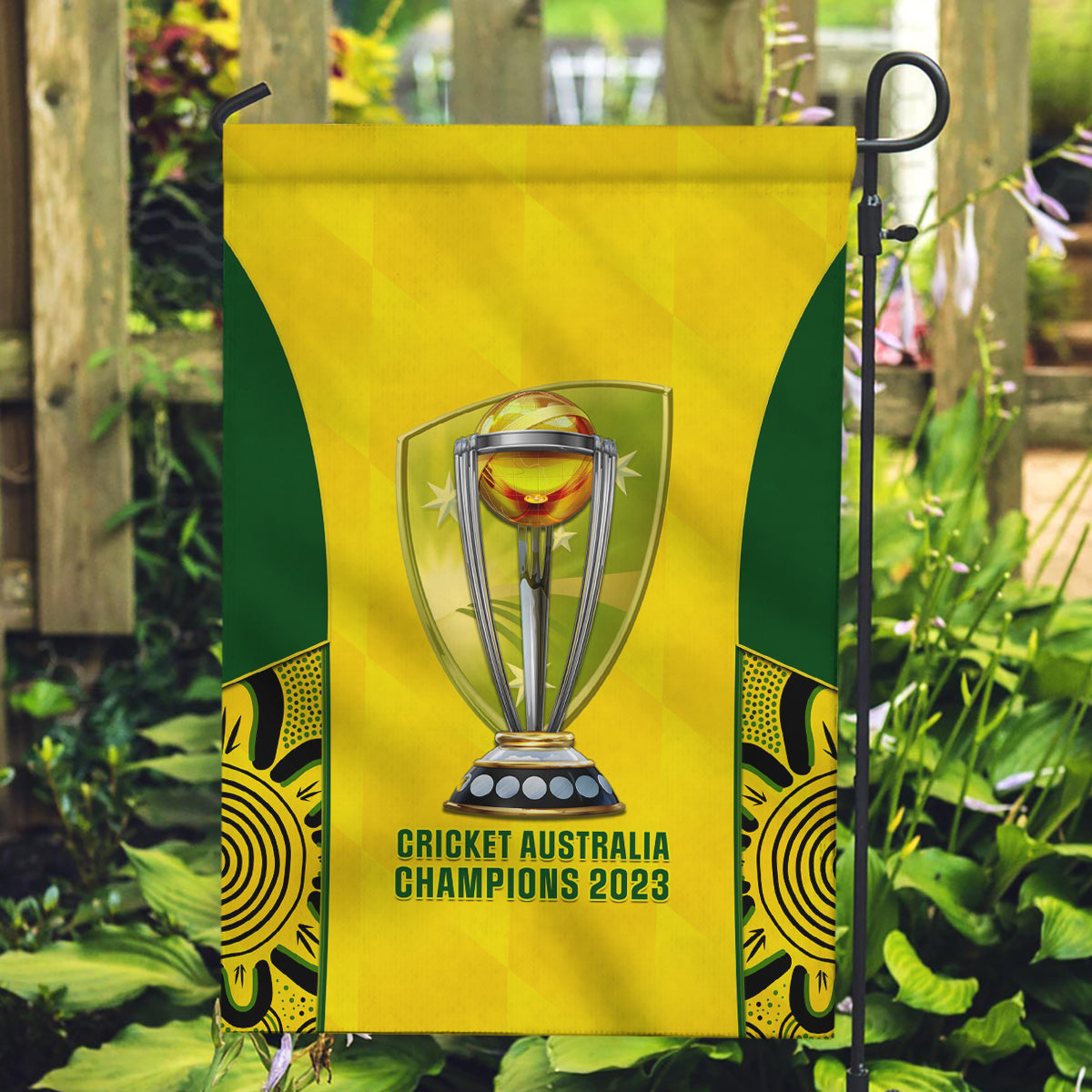 Australia Cricket Garden Flag World Cup Go Champions 2023 Indigenous - Vibe Hoodie Shop