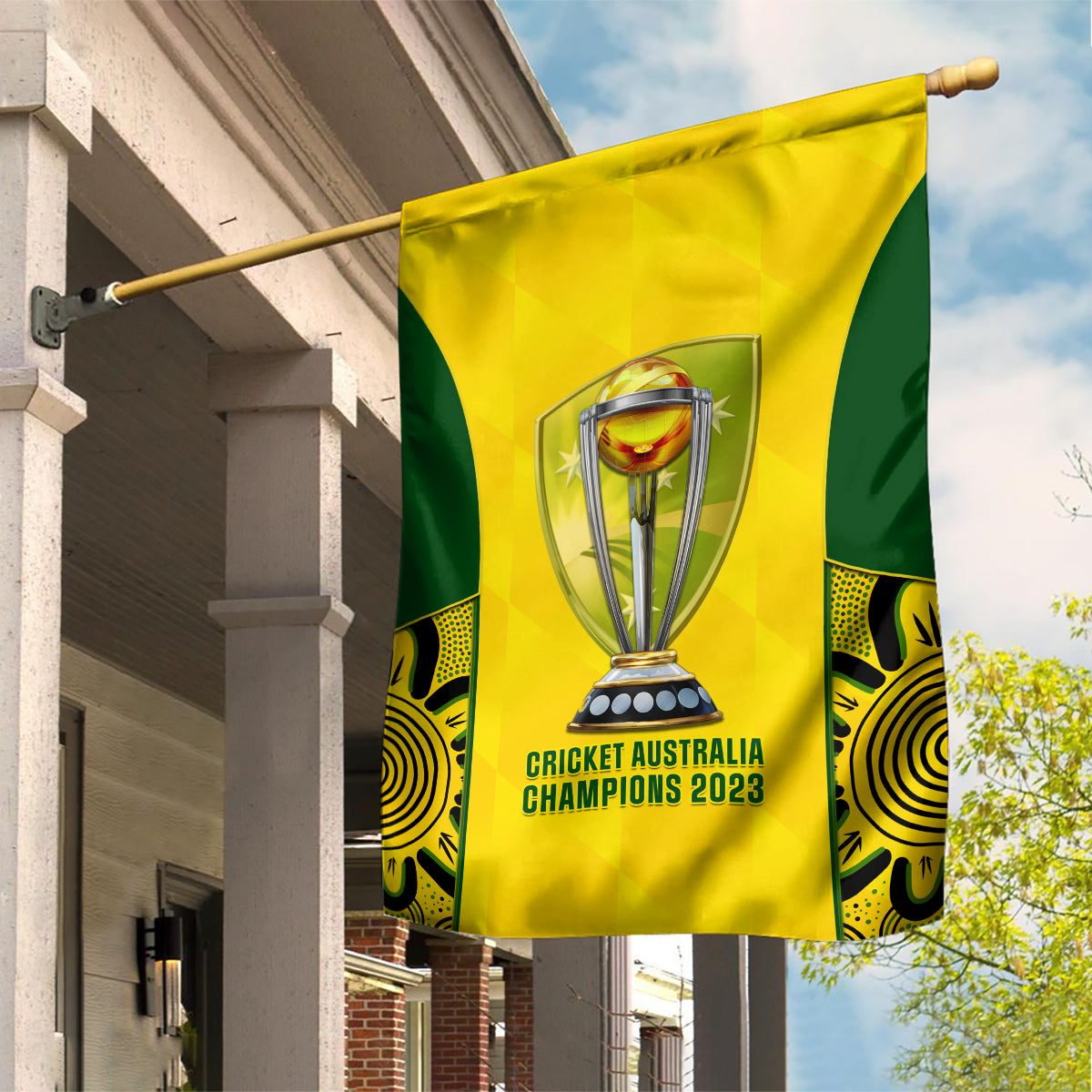 Australia Cricket Garden Flag World Cup Go Champions 2023 Indigenous - Vibe Hoodie Shop