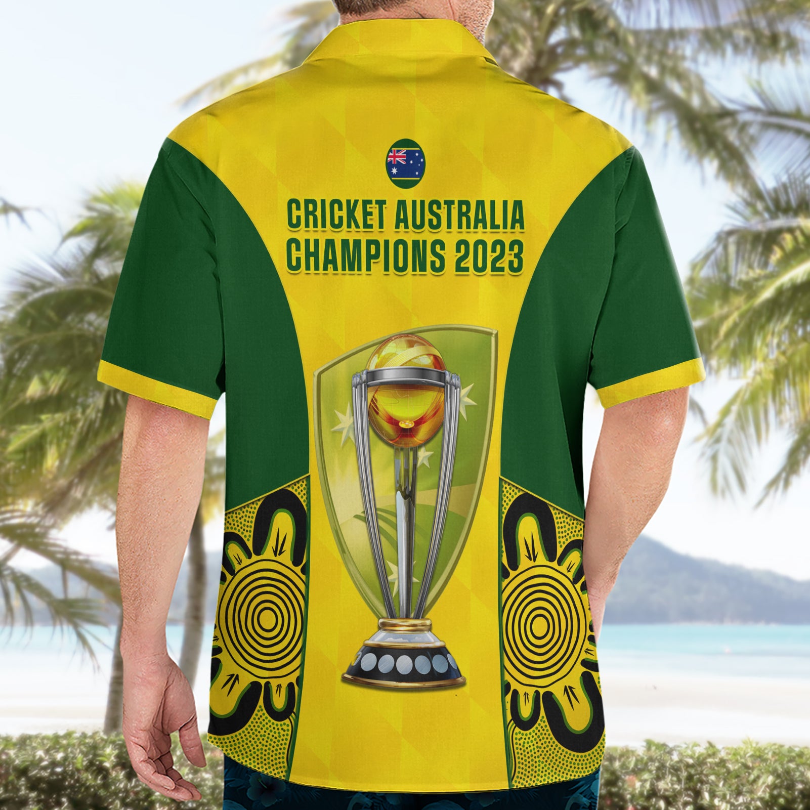 Australia Cricket Hawaiian Shirt World Cup Go Champions 2023 Indigenous - Vibe Hoodie Shop