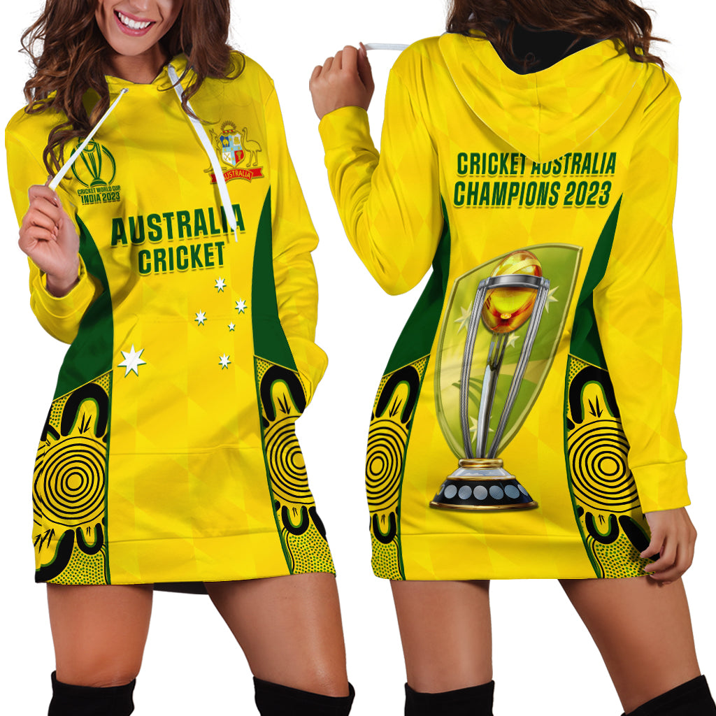 Australia Cricket Hoodie Dress World Cup Go Champions 2023 Indigenous - Vibe Hoodie Shop