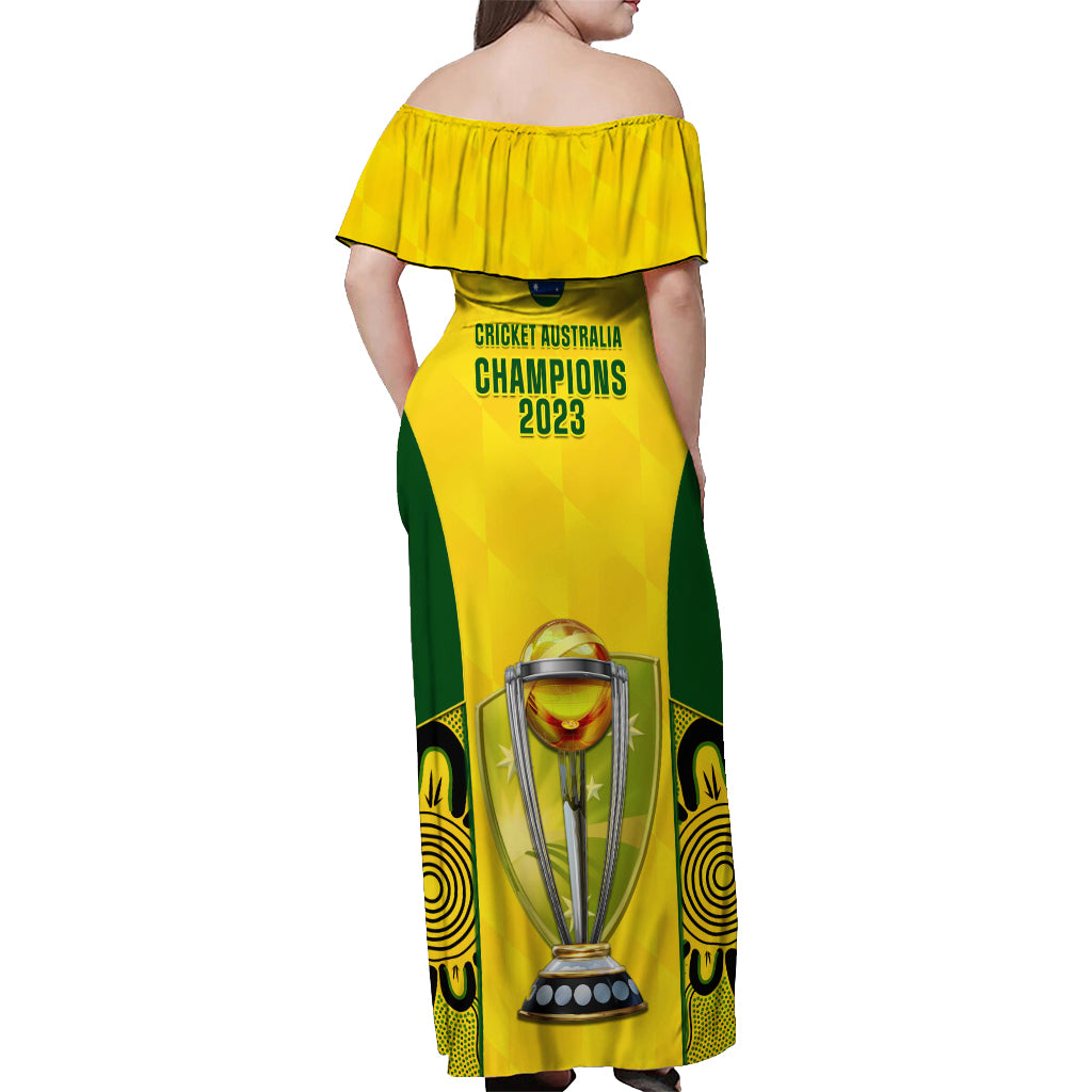 australia-cricket-off-shoulder-maxi-dress-world-cup-go-champions-2023-indigenous