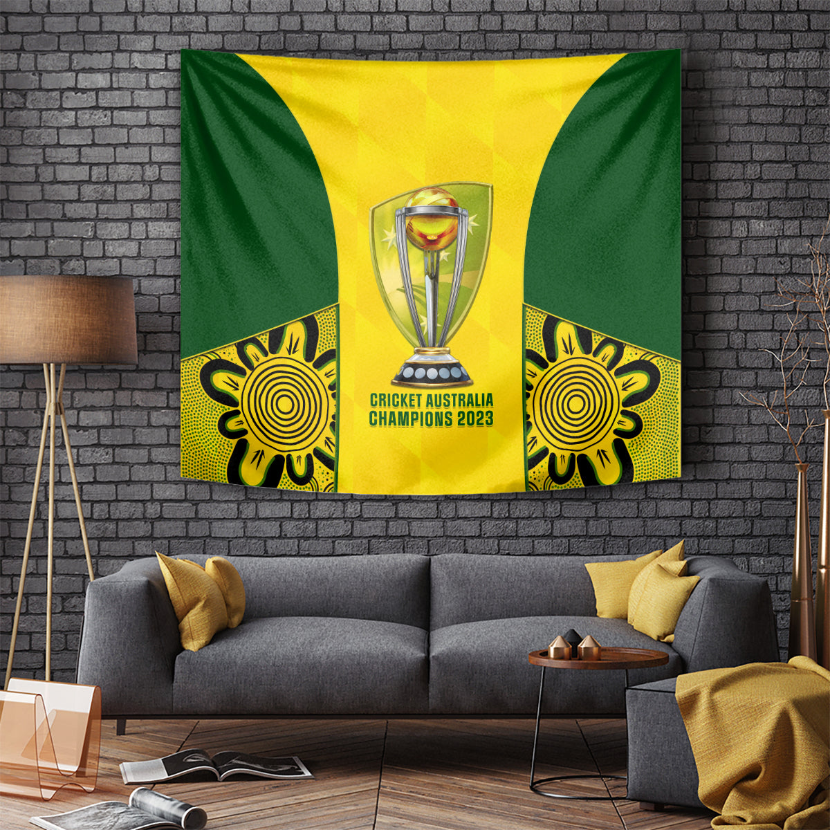 Australia Cricket Tapestry World Cup Go Champions 2023 Indigenous - Vibe Hoodie Shop