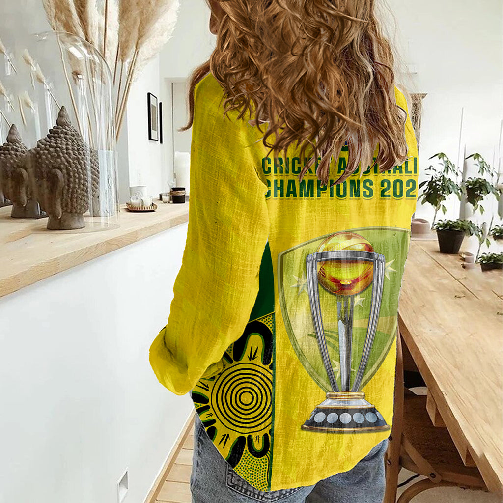 Australia Cricket Women Casual Shirt World Cup Go Champions 2023 Indigenous - Vibe Hoodie Shop