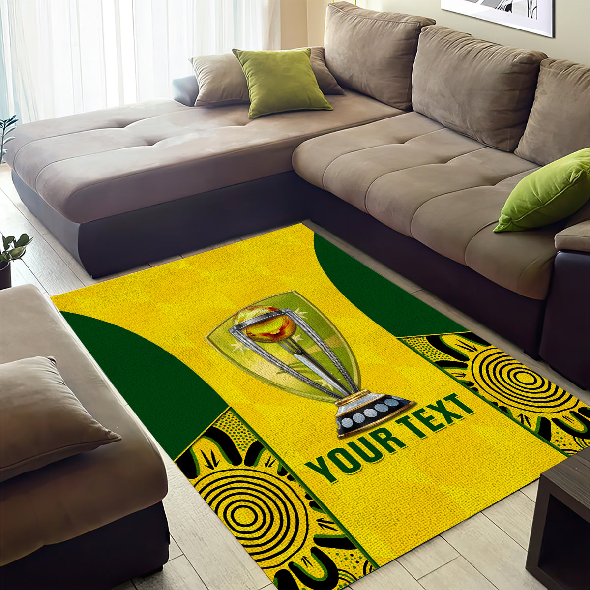 Custom Australia Cricket Area Rug World Cup Go Champions 2023 Indigenous - Vibe Hoodie Shop