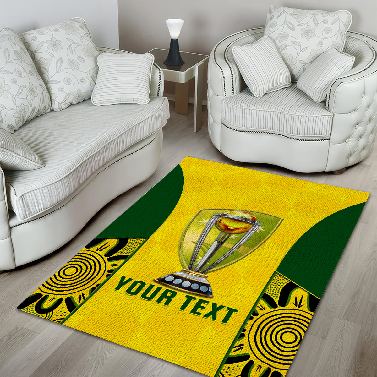 Custom Australia Cricket Area Rug World Cup Go Champions 2023 Indigenous - Vibe Hoodie Shop