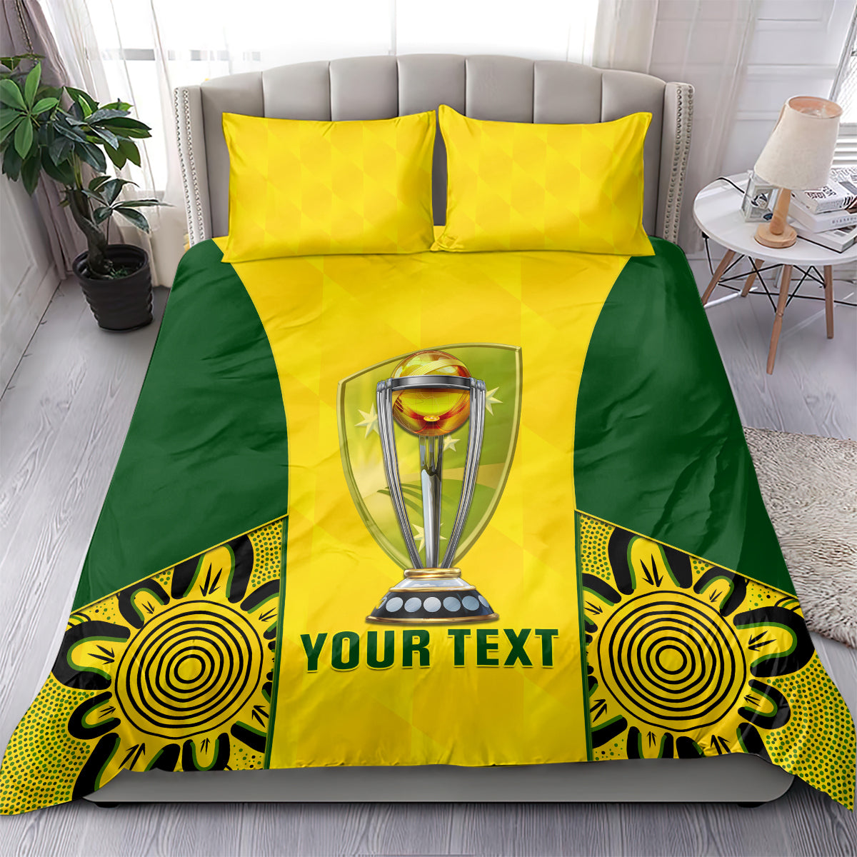 Custom Australia Cricket Bedding Set World Cup Go Champions 2023 Indigenous - Vibe Hoodie Shop