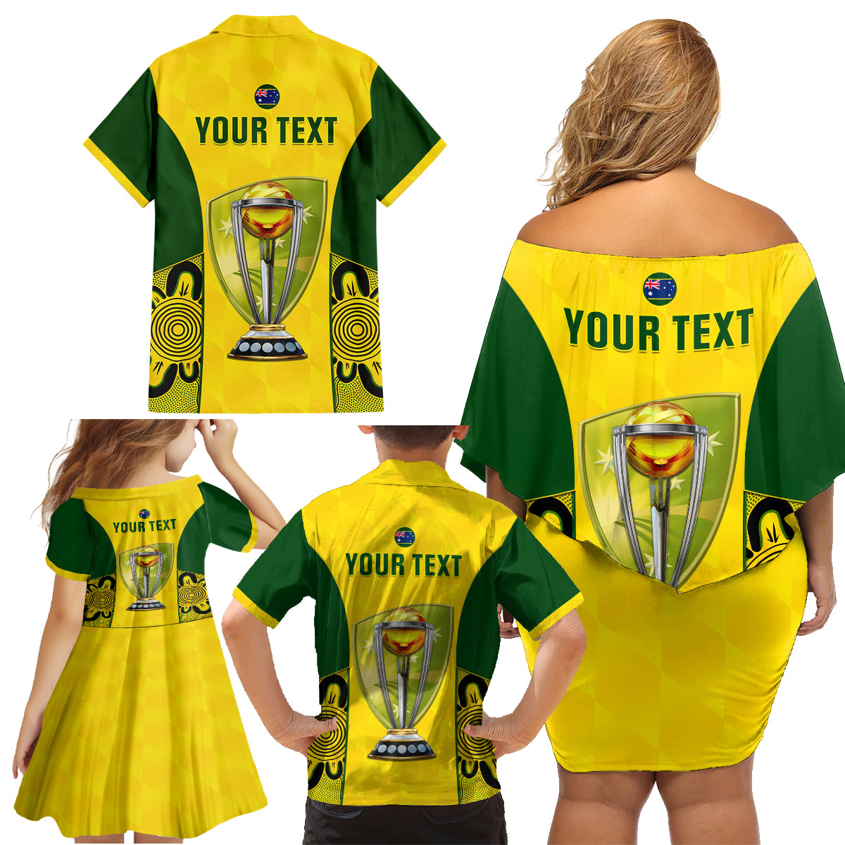 custom-australia-cricket-family-matching-off-shoulder-short-dress-and-hawaiian-shirt-world-cup-go-champions-2023-indigenous