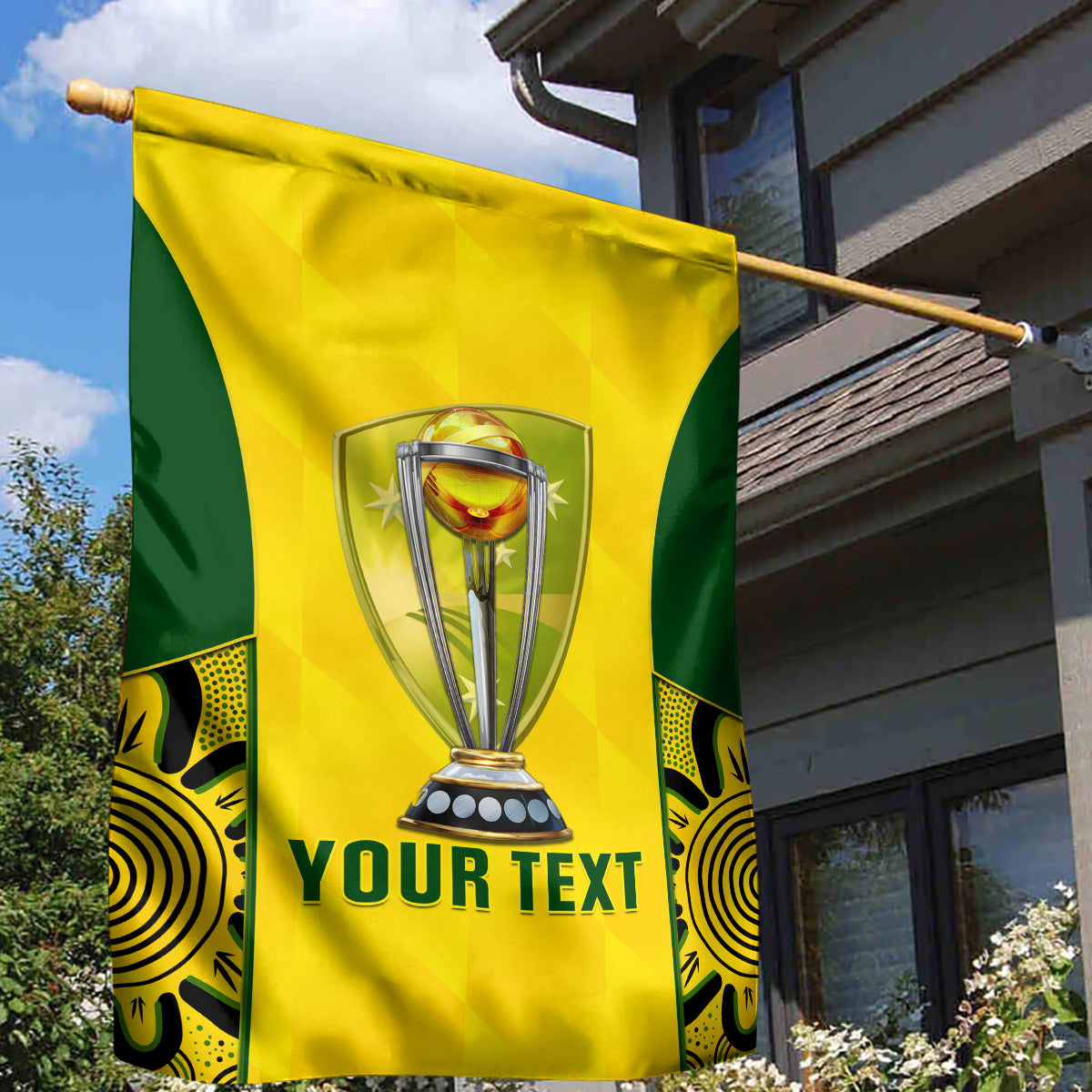 Custom Australia Cricket Garden Flag World Cup Go Champions 2023 Indigenous - Vibe Hoodie Shop