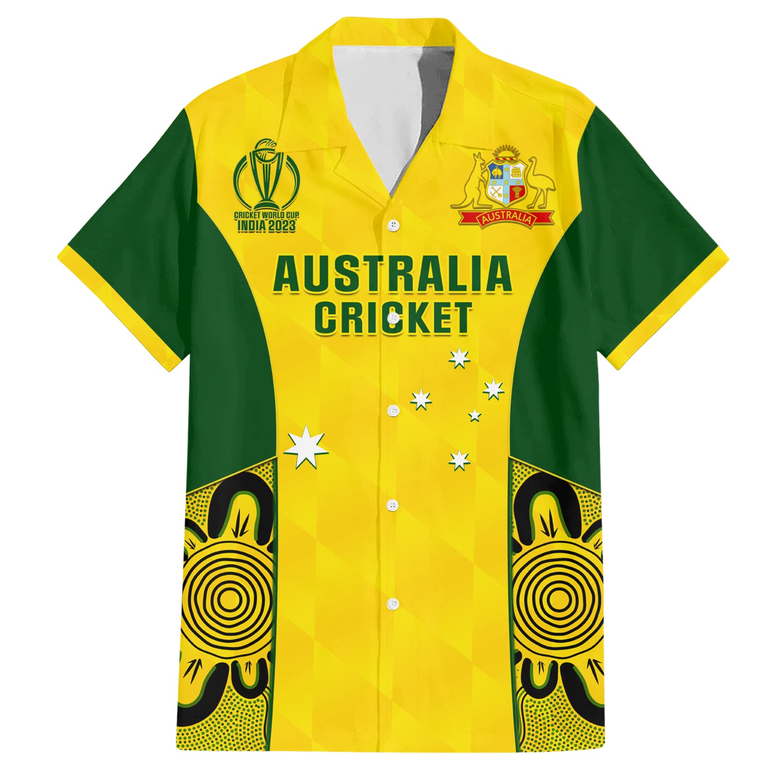 Custom Australia Cricket Hawaiian Shirt World Cup Go Champions 2023 Indigenous - Vibe Hoodie Shop
