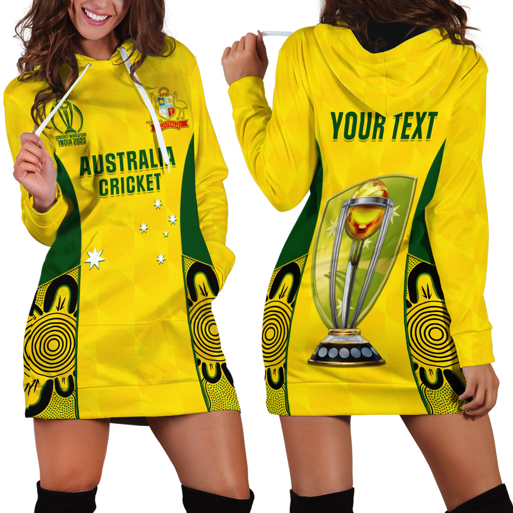 Custom Australia Cricket Hoodie Dress World Cup Go Champions 2023 Indigenous - Vibe Hoodie Shop