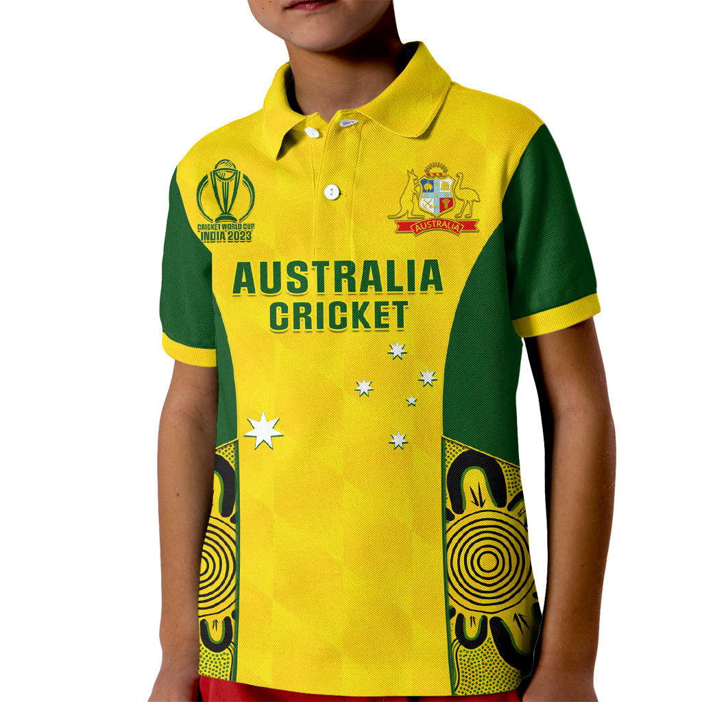 Custom Australia Cricket Kid Polo Shirt World Cup Go Champions 2023 Indigenous - Vibe Hoodie Shop