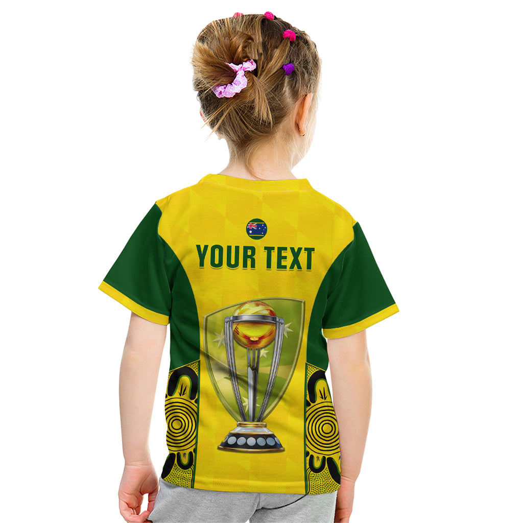 Custom Australia Cricket Kid T Shirt World Cup Go Champions 2023 Indigenous - Vibe Hoodie Shop