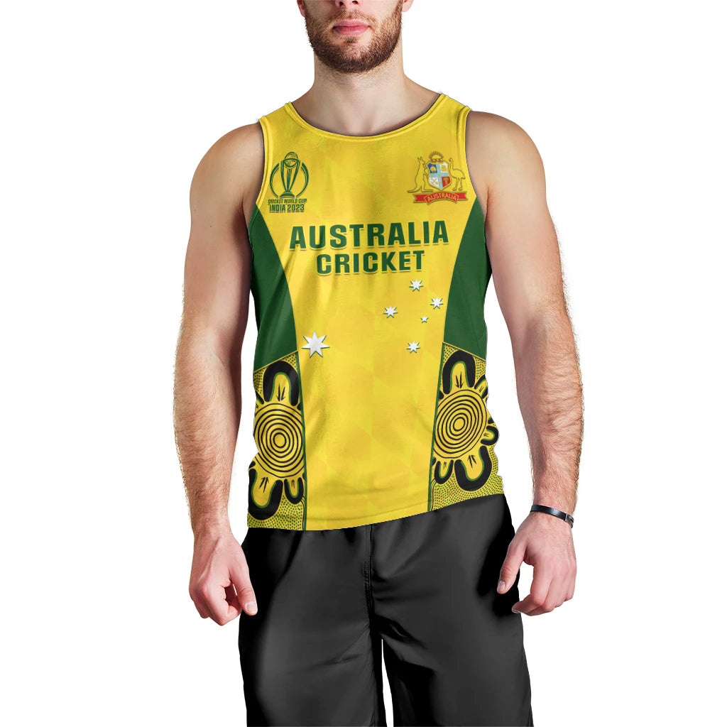 Custom Australia Cricket Men Tank Top World Cup Go Champions 2023 Indigenous - Vibe Hoodie Shop