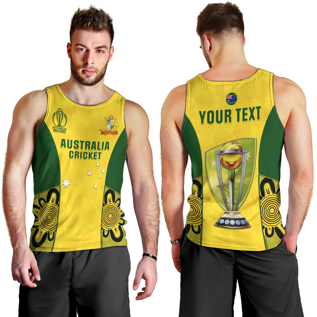 Custom Australia Cricket Men Tank Top World Cup Go Champions 2023 Indigenous - Vibe Hoodie Shop