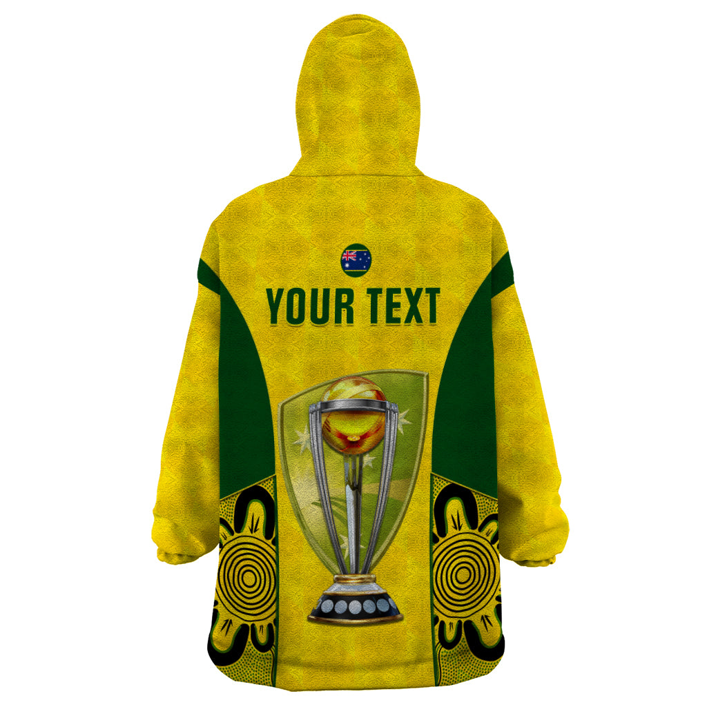 Custom Australia Cricket Wearable Blanket Hoodie World Cup Go Champions 2023 Indigenous - Vibe Hoodie Shop