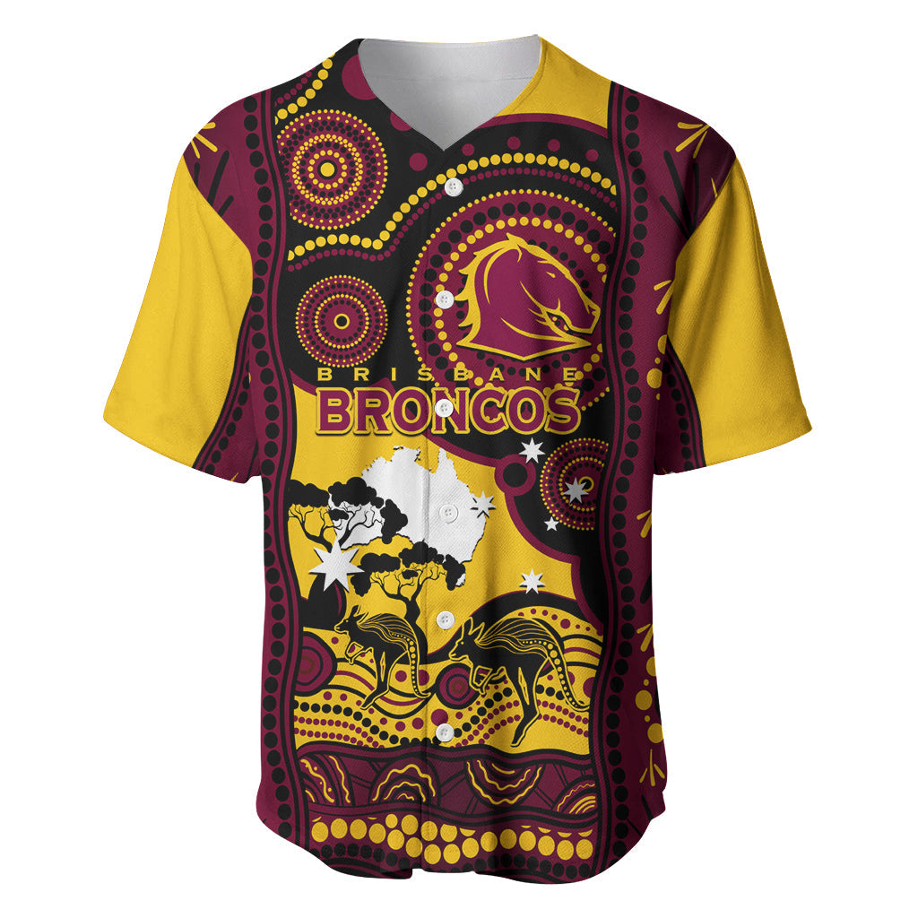 Custom Australia Day Brisbane Broncos Baseball Jersey NRL 2024 Australian Map Proud