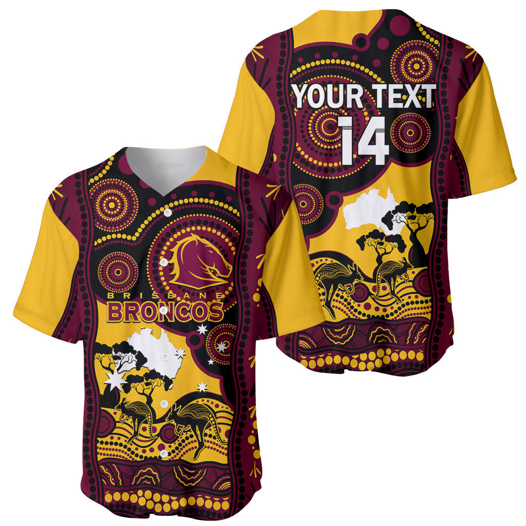 Custom Australia Day Brisbane Broncos Baseball Jersey NRL 2024 Australian Map Proud