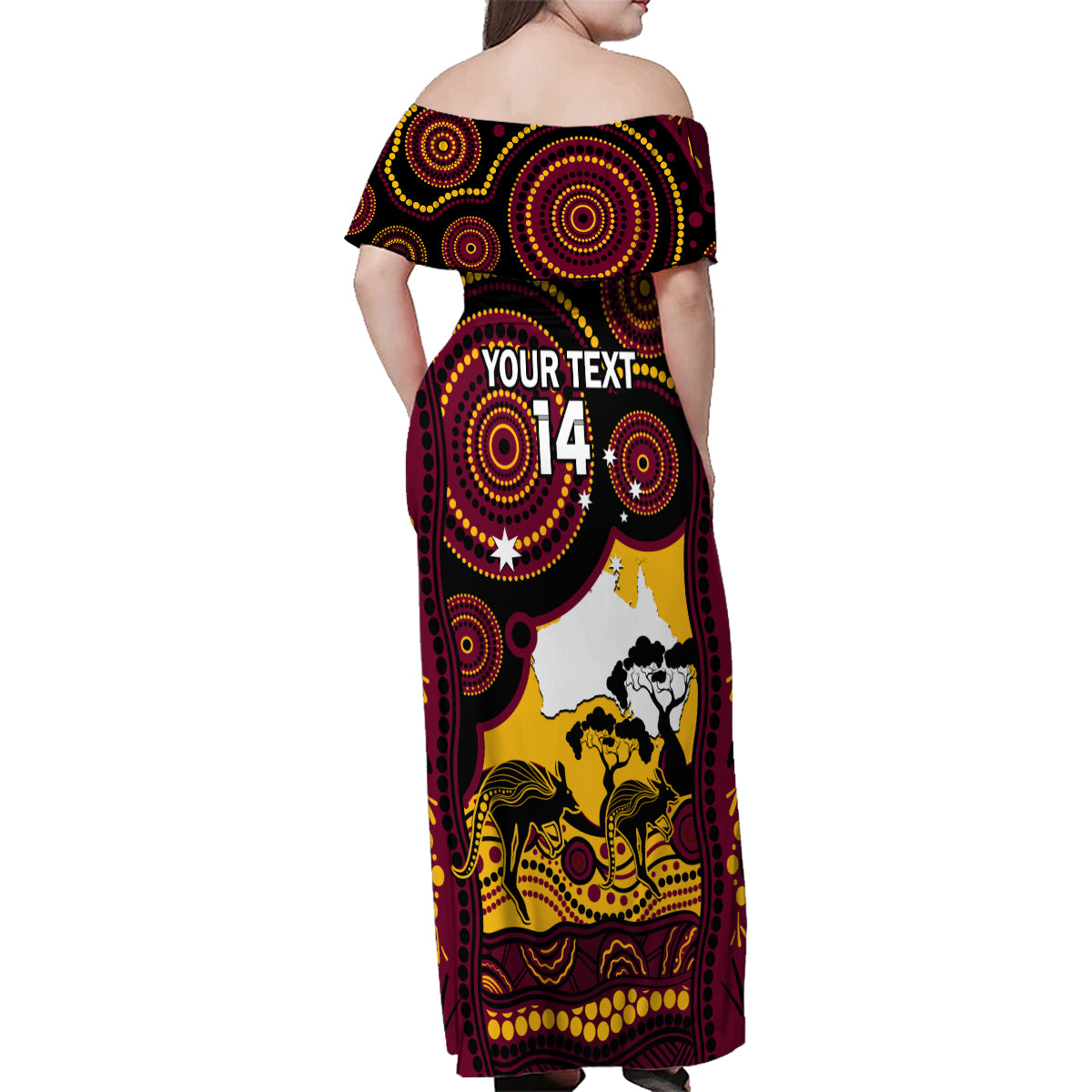 Custom Australia Day Brisbane Broncos Family Matching Off Shoulder Maxi Dress and Hawaiian Shirt NRL 2024 Australian Map Proud