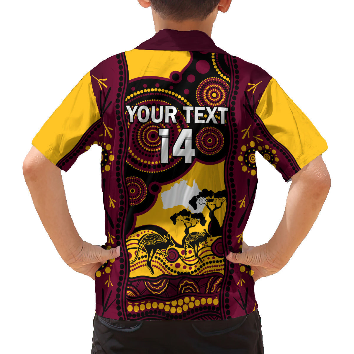 Custom Australia Day Brisbane Broncos Family Matching Off Shoulder Short Dress and Hawaiian Shirt NRL 2024 Australian Map Proud