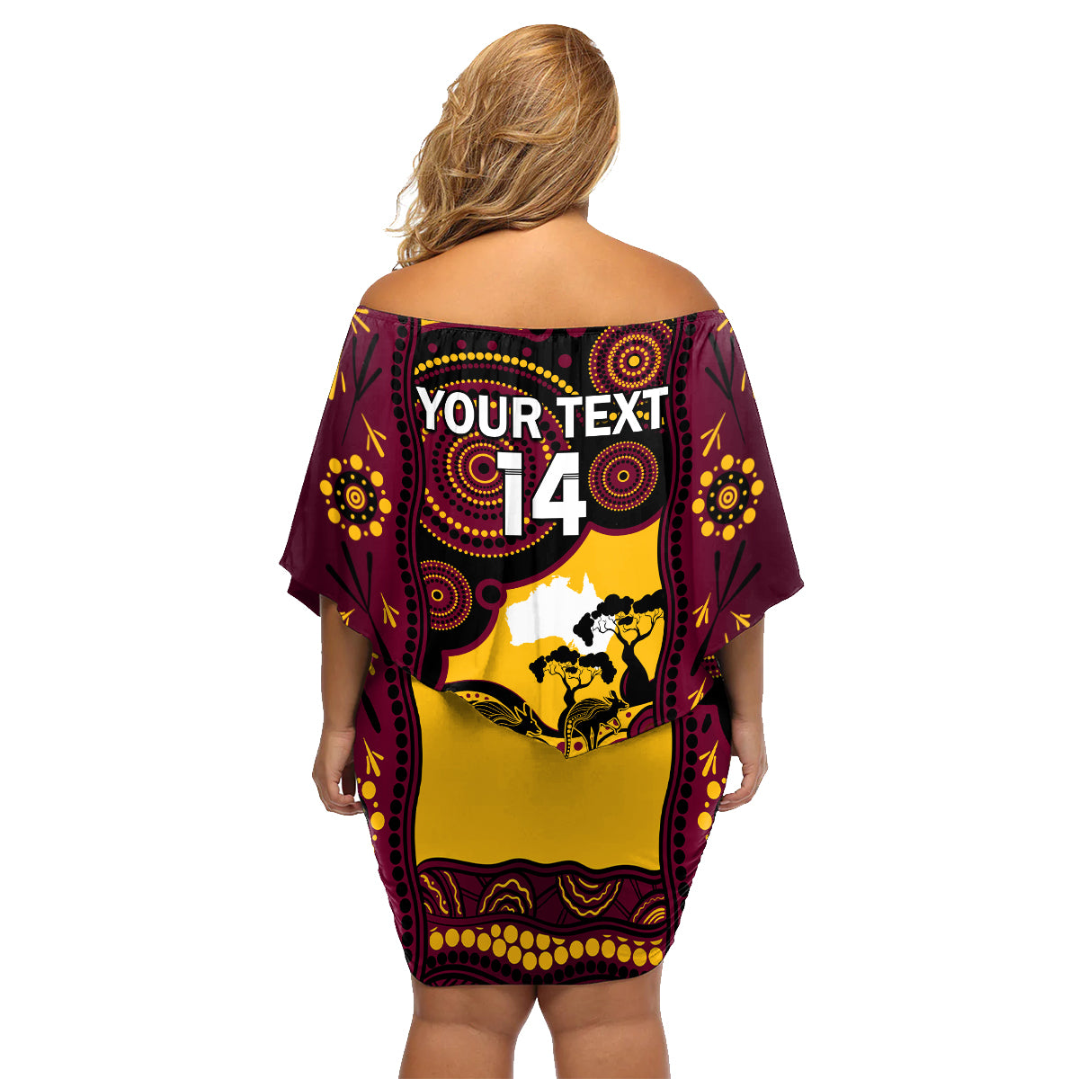 Custom Australia Day Brisbane Broncos Family Matching Off Shoulder Short Dress and Hawaiian Shirt NRL 2024 Australian Map Proud