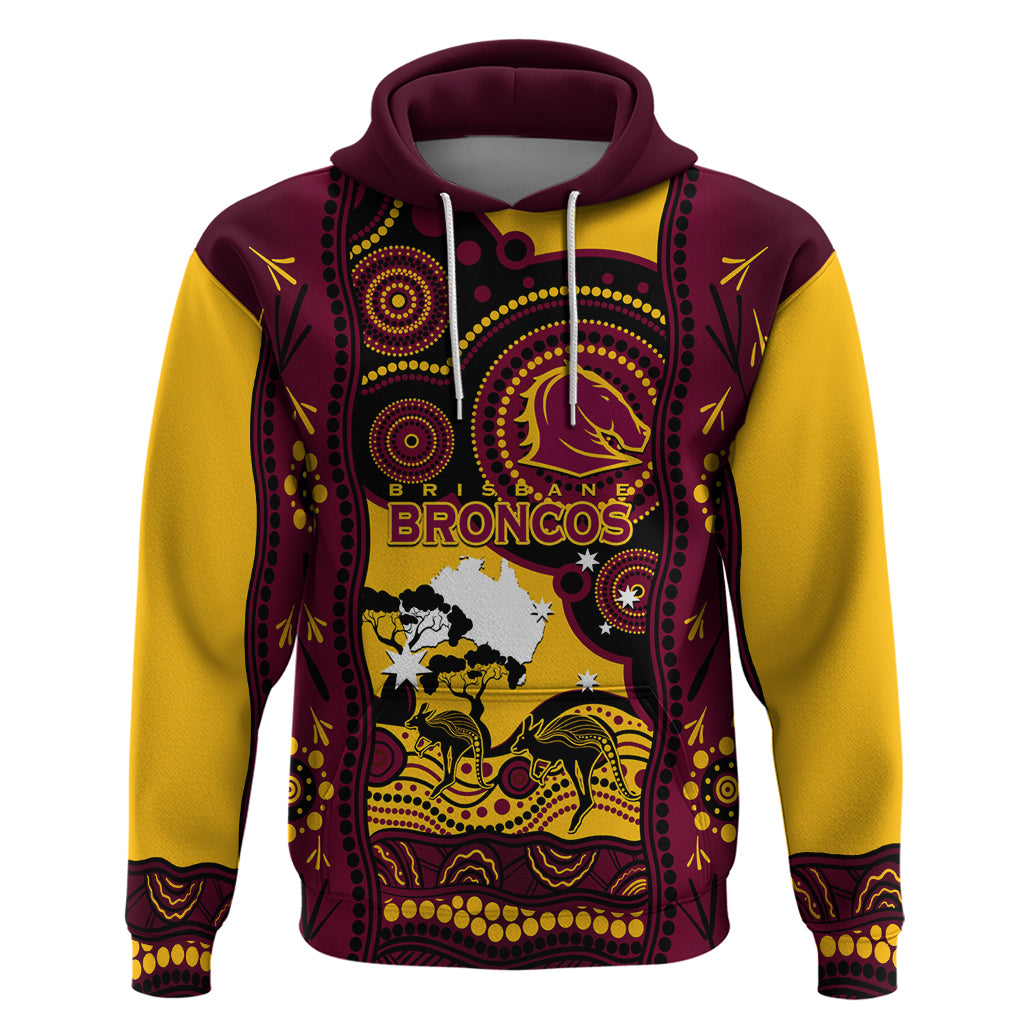 Custom Australia Day Brisbane Broncos Hoodie NRL 2024 Australian Map Proud