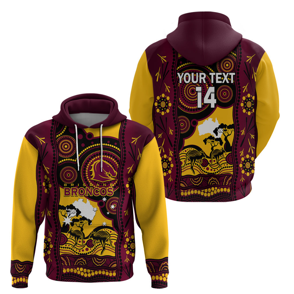 Custom Australia Day Brisbane Broncos Hoodie NRL 2024 Australian Map Proud