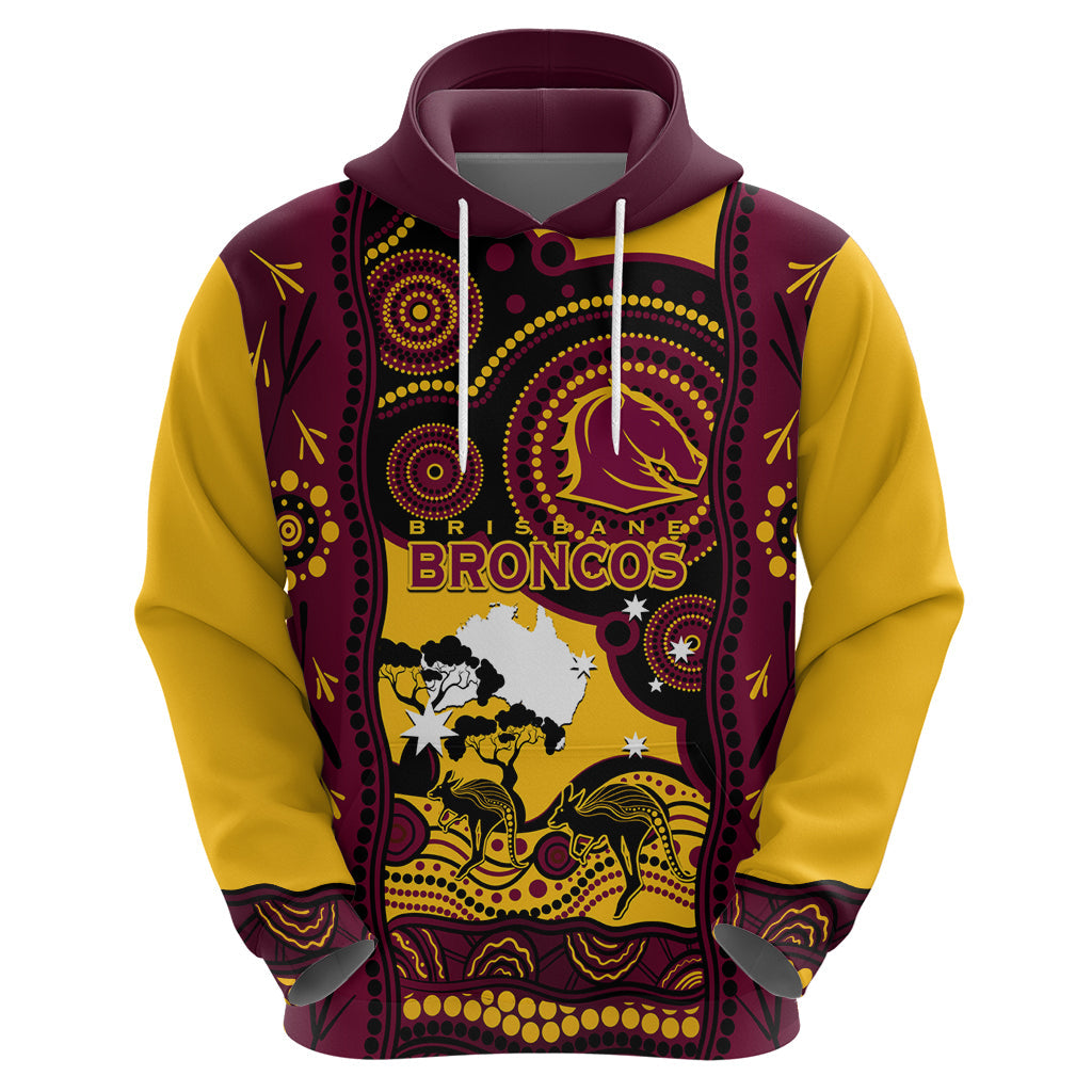 Custom Australia Day Brisbane Broncos Hoodie NRL 2024 Australian Map Proud