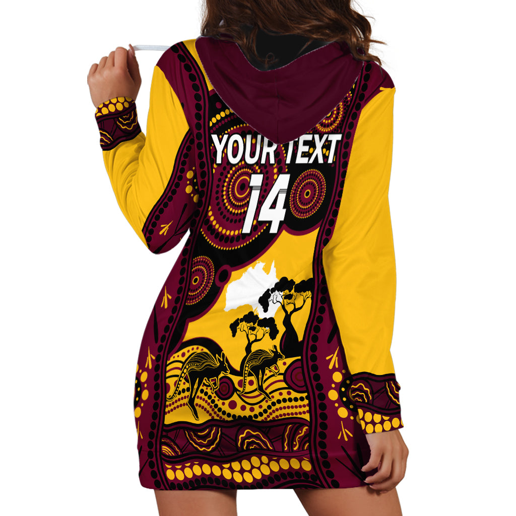 Custom Australia Day Brisbane Broncos Hoodie Dress NRL 2024 Australian Map Proud