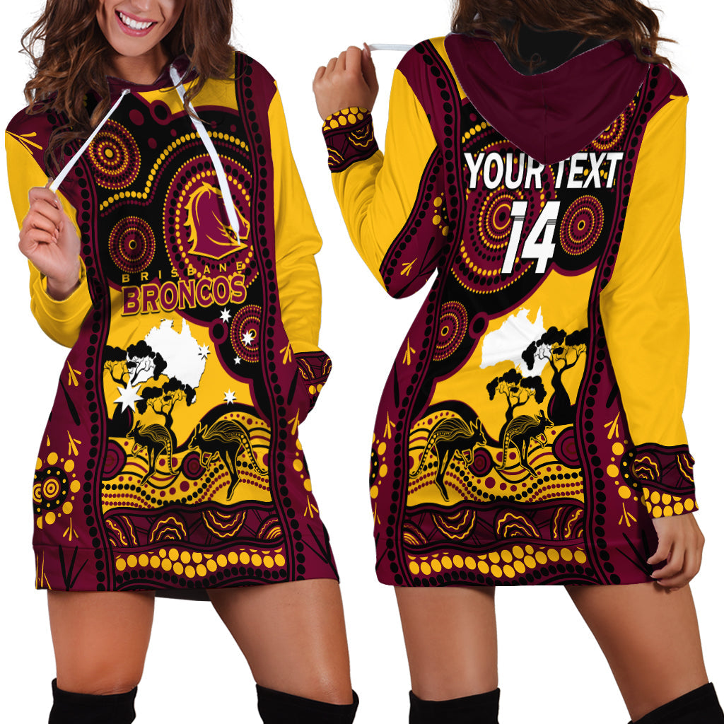 Custom Australia Day Brisbane Broncos Hoodie Dress NRL 2024 Australian Map Proud