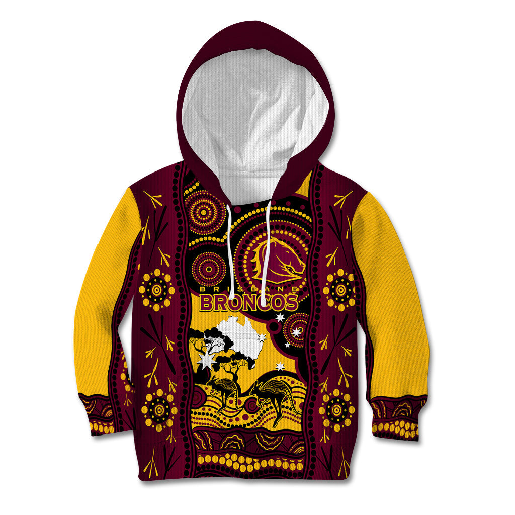 Custom Australia Day Brisbane Broncos Kid Hoodie NRL 2024 Australian Map Proud